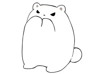 しろくま 口をふさぐ