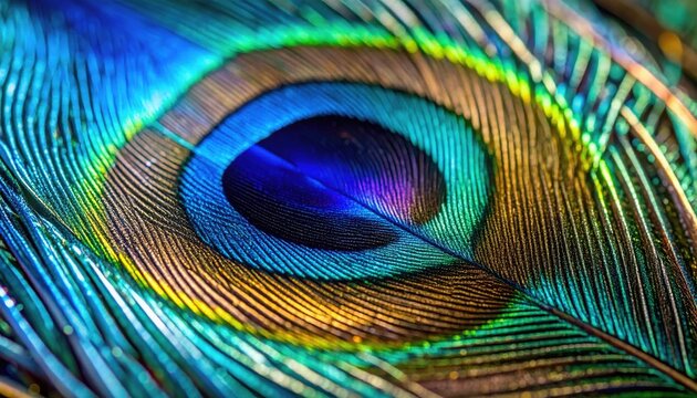 Peacock Feather: A Spectrum of Colors in Macro Detail