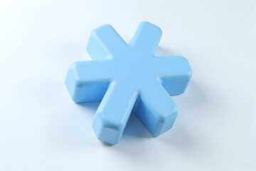 Obraz premium Light Blue Asterisk on White Background Simple Geometric Symbol