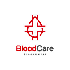 Obraz premium Blood Care logo designs Concept vector, Blood and Plus logo Healthcare symbol icon vector