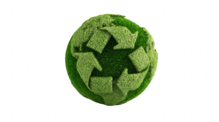 A green planet with a recycling symbol, representing the concept of World Environment Day, png, transparent