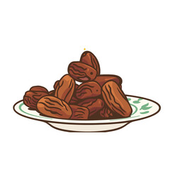 Vector of date on a plate
