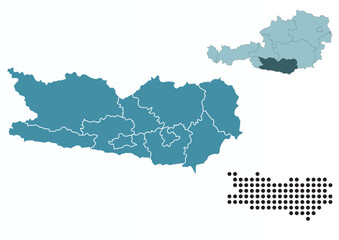 Obraz premium Set maps of Carinthia state
