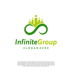 Infinity Group People logo designs concept vector, Community logo designs symbol template