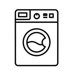 Washing Machine Icon Outline Laundry Appliance Symbol Vector