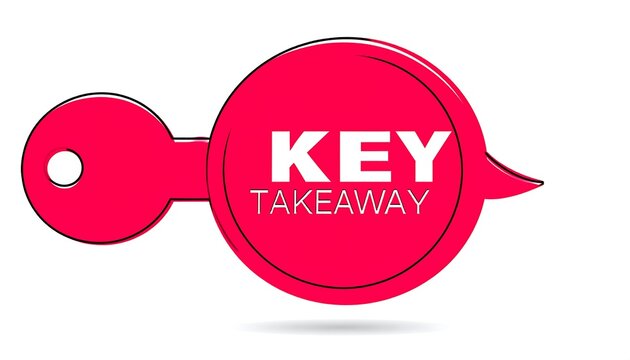 Red key graphic with takeaway text