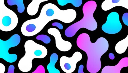 Fototapeta premium Floating Ghostly Shapes. An abstract composition with several soft, rounded, white shapes floating and overlapping on a deep black background. 