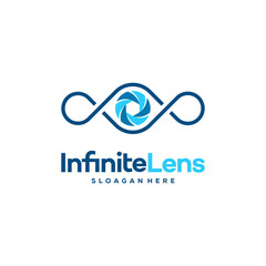 Infinity Lens Photography logo designs concept vector, Infinity and Camera logo symbol icon