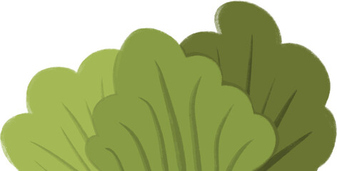 The green leaf and bush illustrations in flat style. Perfect for nature design, botanical projects, eco backgrounds, and tropical decorative elements.