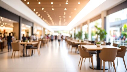 Modern mall food court with blurred.