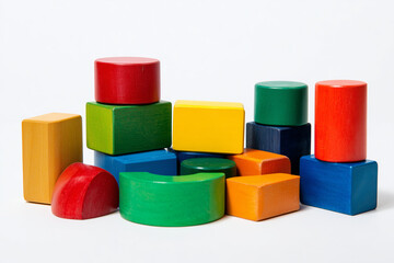 colorful building block set for babies in various shapes