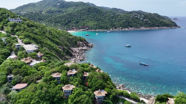 Aerial video over Tambon Ko Tao Thailand