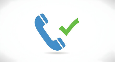 Successful Call Concept with Phone Icon and Check Mark Illustration