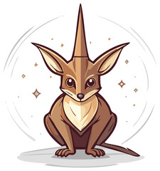 Cartoon Bilby With a Unicorn Horn and Large Ears