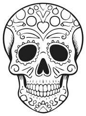 Fototapeta premium Day of the Dead Sugar Skull Design with Intricate Patterns