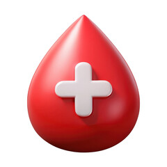 Obraz premium Red blood drop isolated on transparent background