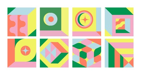 Abstract geometric art prints. 