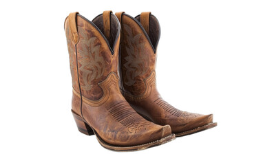 A pair cowboy boots on white background,png
