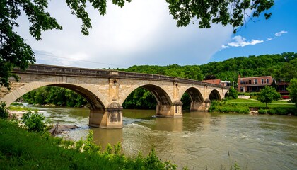 Fototapeta premium River Stone Arch Bridge