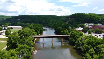 Fototapeta premium River valley with bridge