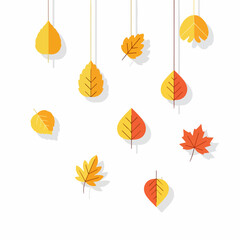 Obraz premium Vibrant autumn leaves gracefully suspended, celebrating seasonal beauty and natural charm