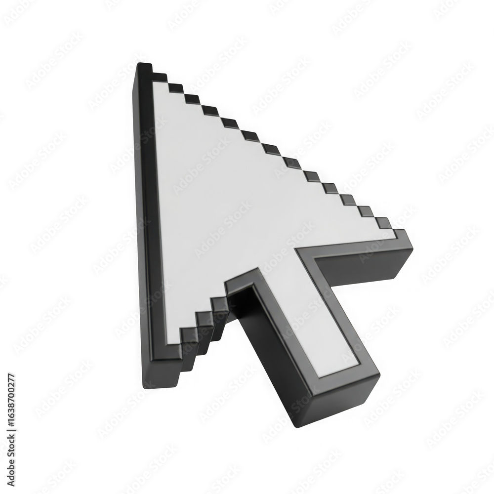 Aufkleber classic pixelated computer mouse cursor arrow pointing diagonally isolated on transparent background