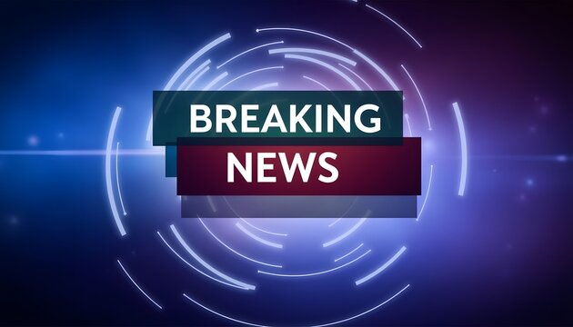 Dynamic Breaking News Graphic with Colorful Circular Background Effect