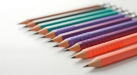 Fototapeta premium colored pencils isolated on white background