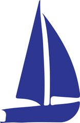 ship icon. Sailboat Ship Vector Icon, Blue and White