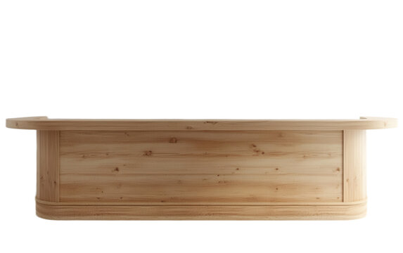 A store counter light brown wooden isolated on white background, png