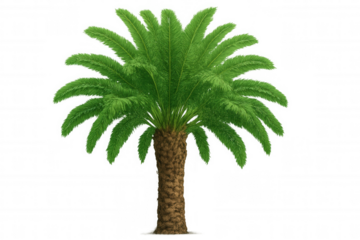 Realistic 3d rendering of a phoenix dactylifera date palm tree, isolated on a transparent background, perfect for architectural visualizations or tropical designs