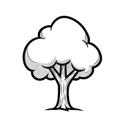 vector tree isolated on white background