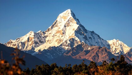 Himalayan Mountain Peak With Snowy