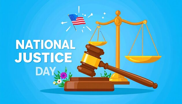 National Justice Day Gavel Scales.