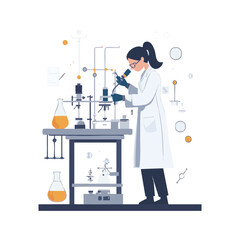 vector people scientist in laboratory