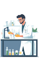 vector people scientist in laboratory