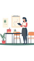 vector cartoon people working with charts