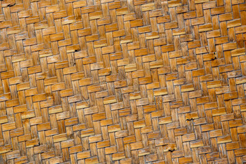 Close-up of the weaving patterns of Chinese bamboo weaving products.