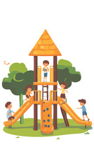 vector children playing playground