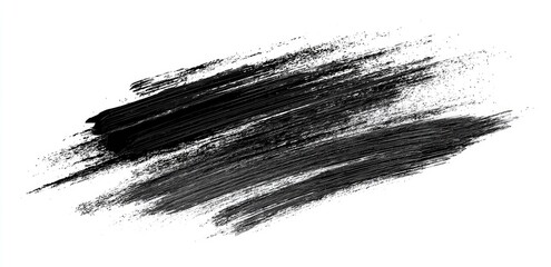 Black cosmetic product smear on white background