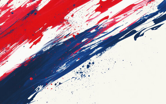 Abstract USA flag in paint brush on white background,png
