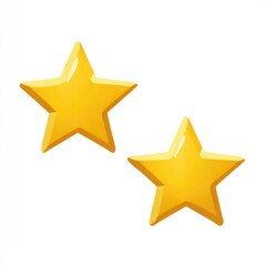 Obraz premium Two bright yellow cartoon stars against a white background