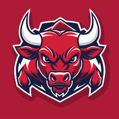 vector illustration of a bull's head as a game logo