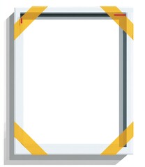 White canvas stretched in a frame, taped at corners