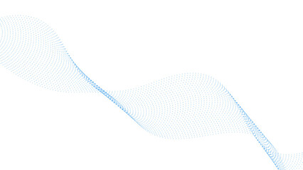 Blue dotted wave line pattern. Light halftone undulate net background. Abstract air flowing particle wallpaper. network technology background. Modern digital datum science concept. vector illustration
