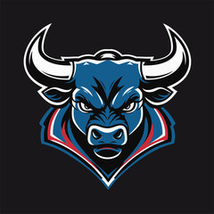 vector illustration of a bull's head as a game logo 