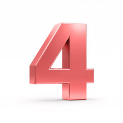Fototapeta premium Number Four: A singular metallic 4 is depicted, showcasing a simple design with clean lines and modern appeal. The symbol stands out, offering a versatile visual for various design requirements.