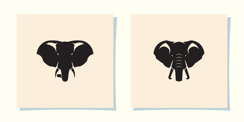 Abstract elephant head logo, simple elephant head silhouette logo vector illustration