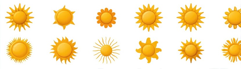 Various stylized sun icons