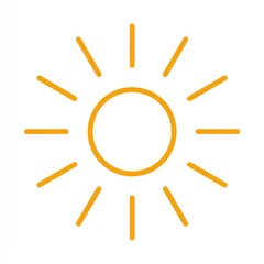 Simple, outlined, golden sun icon